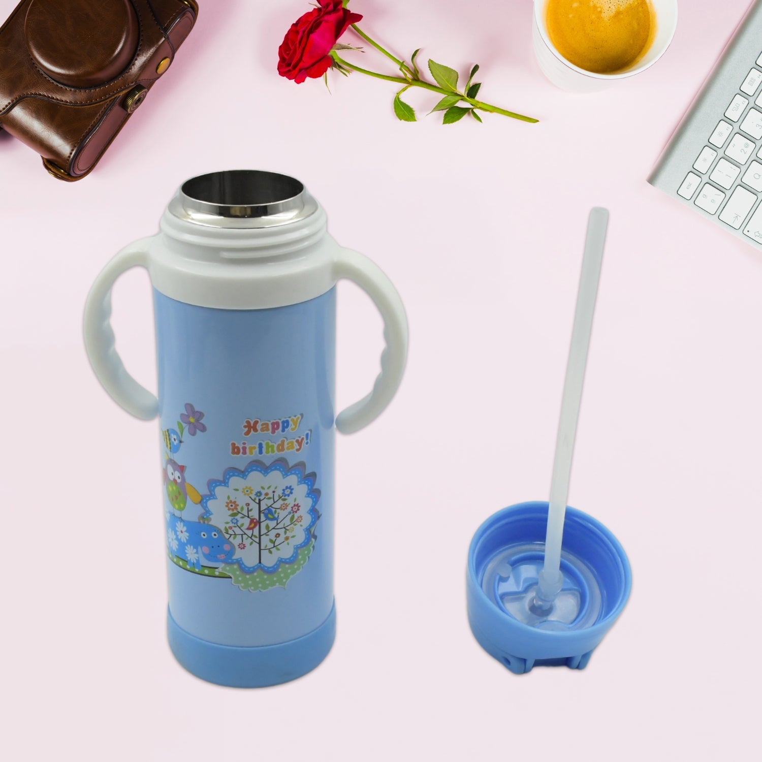 Vacuum Stainless Steel Water Bottle With Carry Handle & Straw Fridge Water Bottle Double Wall, Leak Proof, Rust Proof, Cold & Hot | Leak Proof | Office Bottle | Gym | Home | Kitchen | Hiking | Trekking | Travel Bottle (500 ML ) Vacuum Stainless Steel Water Bottle With Carry Handle & Straw Fridge Water Bottle Double Wall, Leak Proof, Rust Proof, Cold & Hot | Leak Proof | Office Bottle | Gym | Home | Kitchen | Hiking | Trekking | Travel Bottle (500 ML )